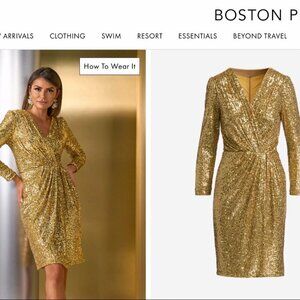 *Brand New* Sequin Long Sleeve V Neck A Line Dress size M